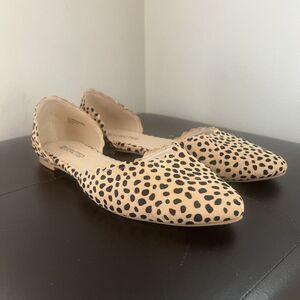 Restricted Shoes Womens 9‎ D'Orsay Flats Leopard Tan Faux Leather Slip On
